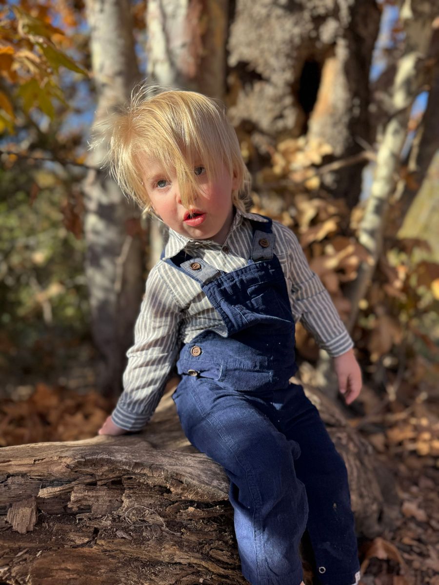 JASPER Woven Onesie - Navy/Cream Stripe