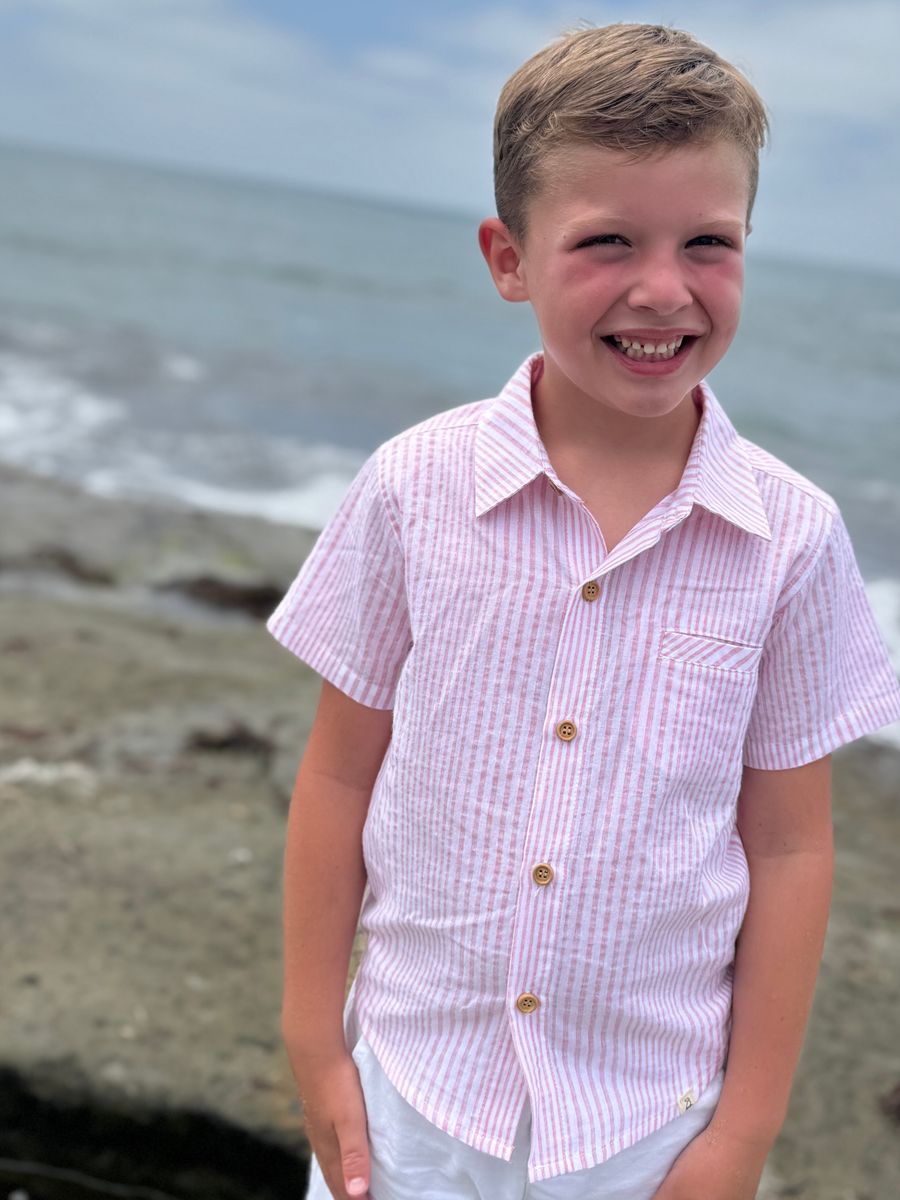 Pink/white stripe NEWPORT Woven shirt