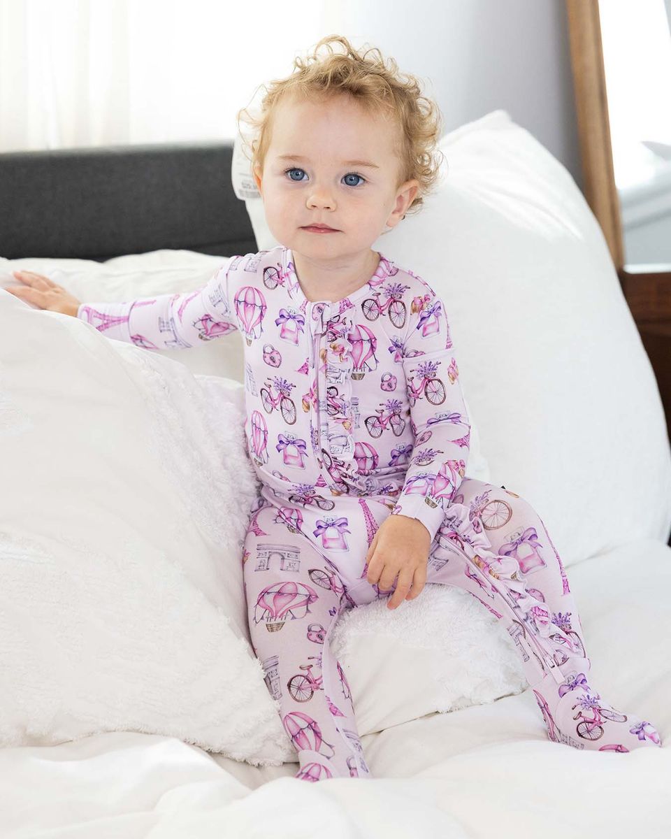 Emilia Ruffled Zippered Footie/Convertible