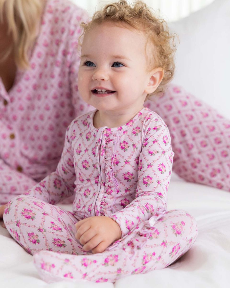 Caroline Ruffled Zippered Footie/Convertible