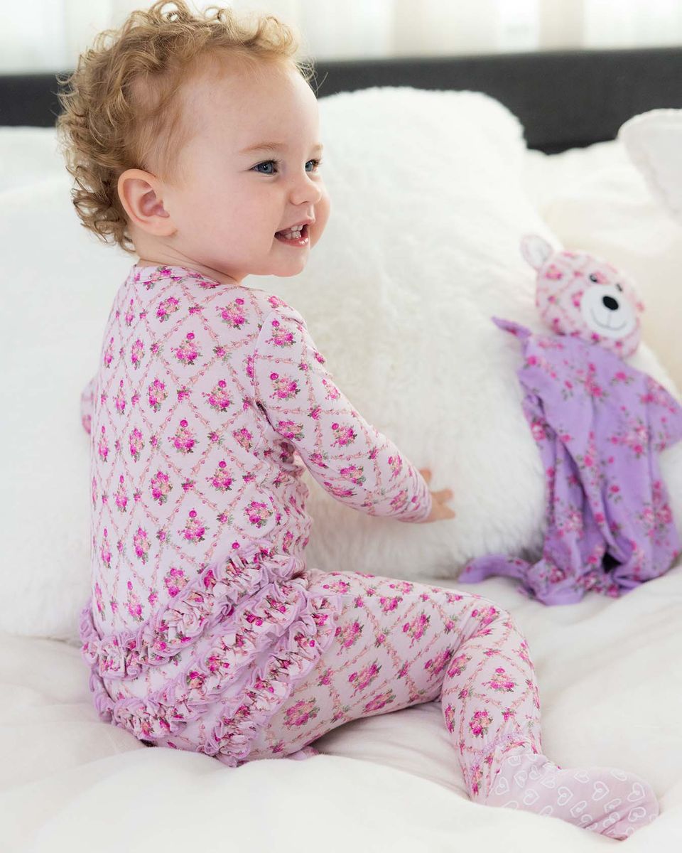 Caroline Ruffled Zippered Footie/Convertible