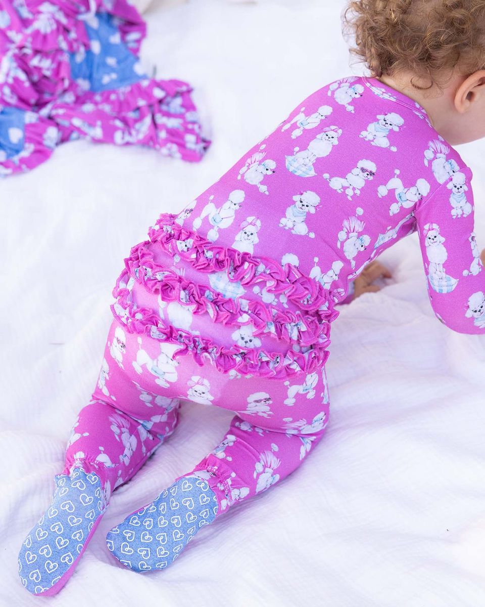 Gabi Ruffled Zippered Footie