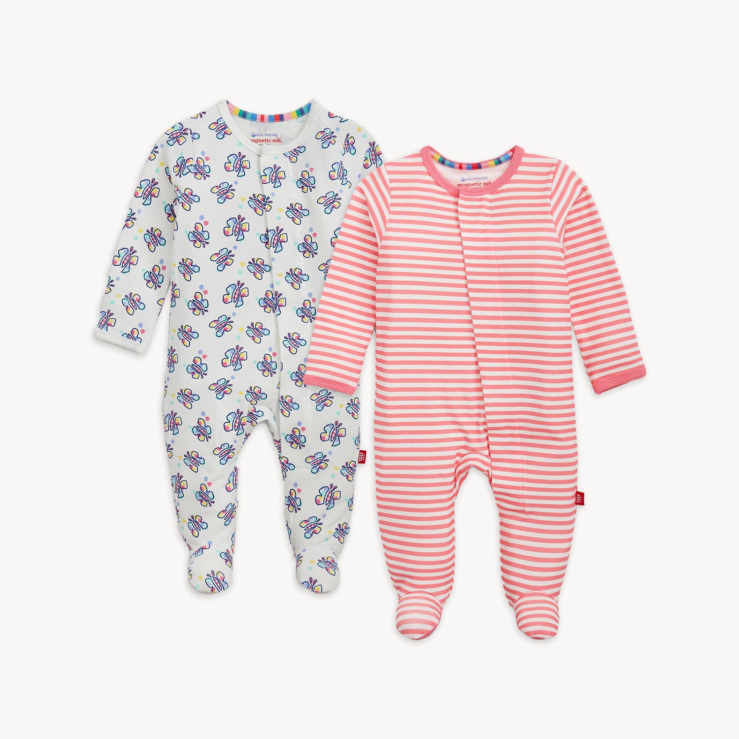Magnetic 2-Pack Footie - Pink Butterfly Combo