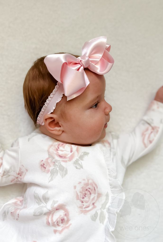 Add-A-Bow Stretch Ruffle Edge Girls Baby Bands - Two Pack