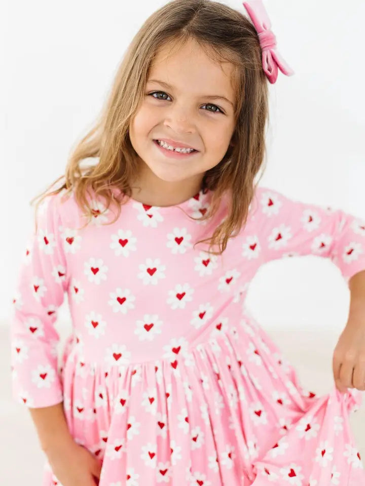 Daisy Delight 3/4 Sleeve Pocket Twirl Dress