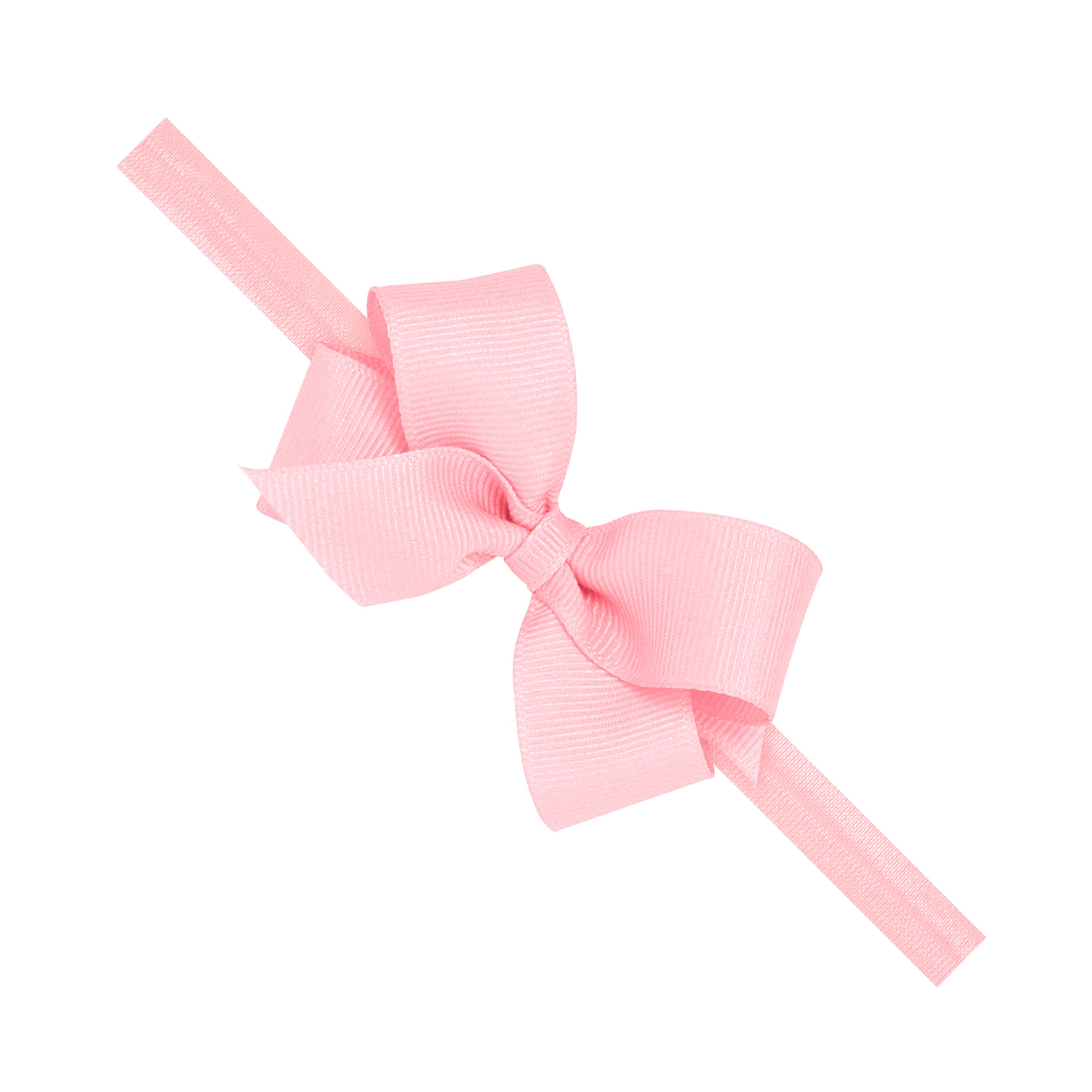 Mini Grosgrain Girls Hair Bow on a Soft Elastic Baby Band