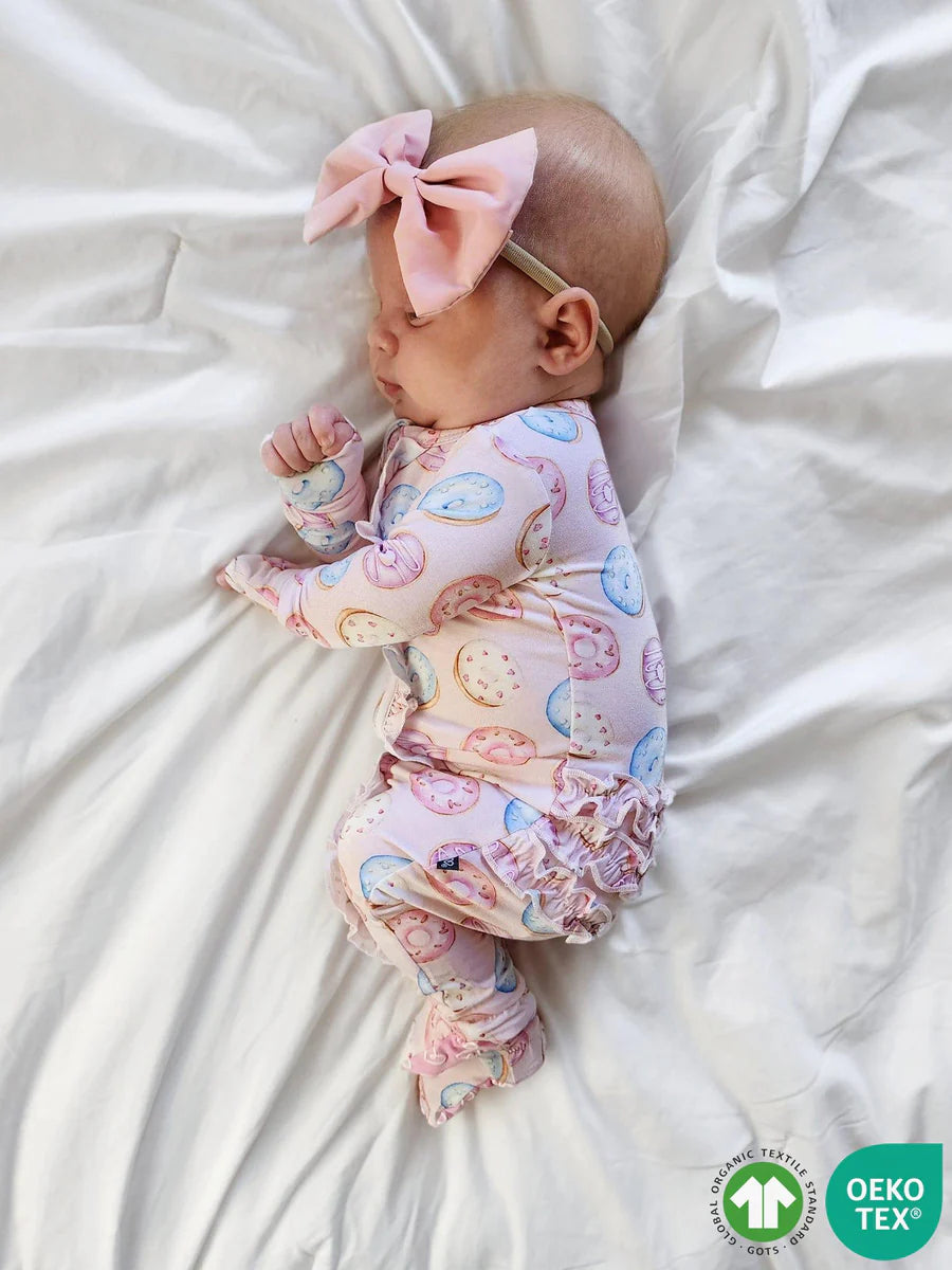 Donuts Ruffled Zippered Footie