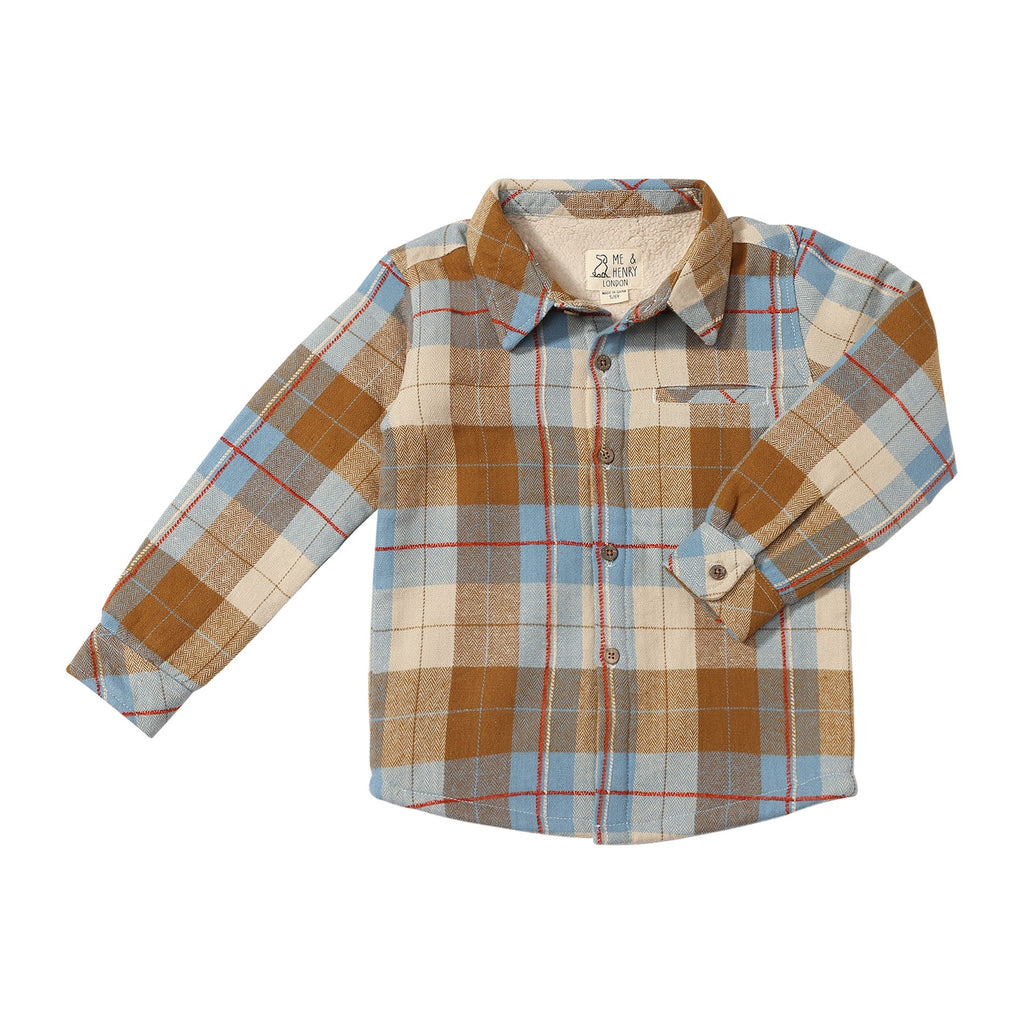 ADVENTURER Beige/Brown Plaid Sherpa Lined Shirt