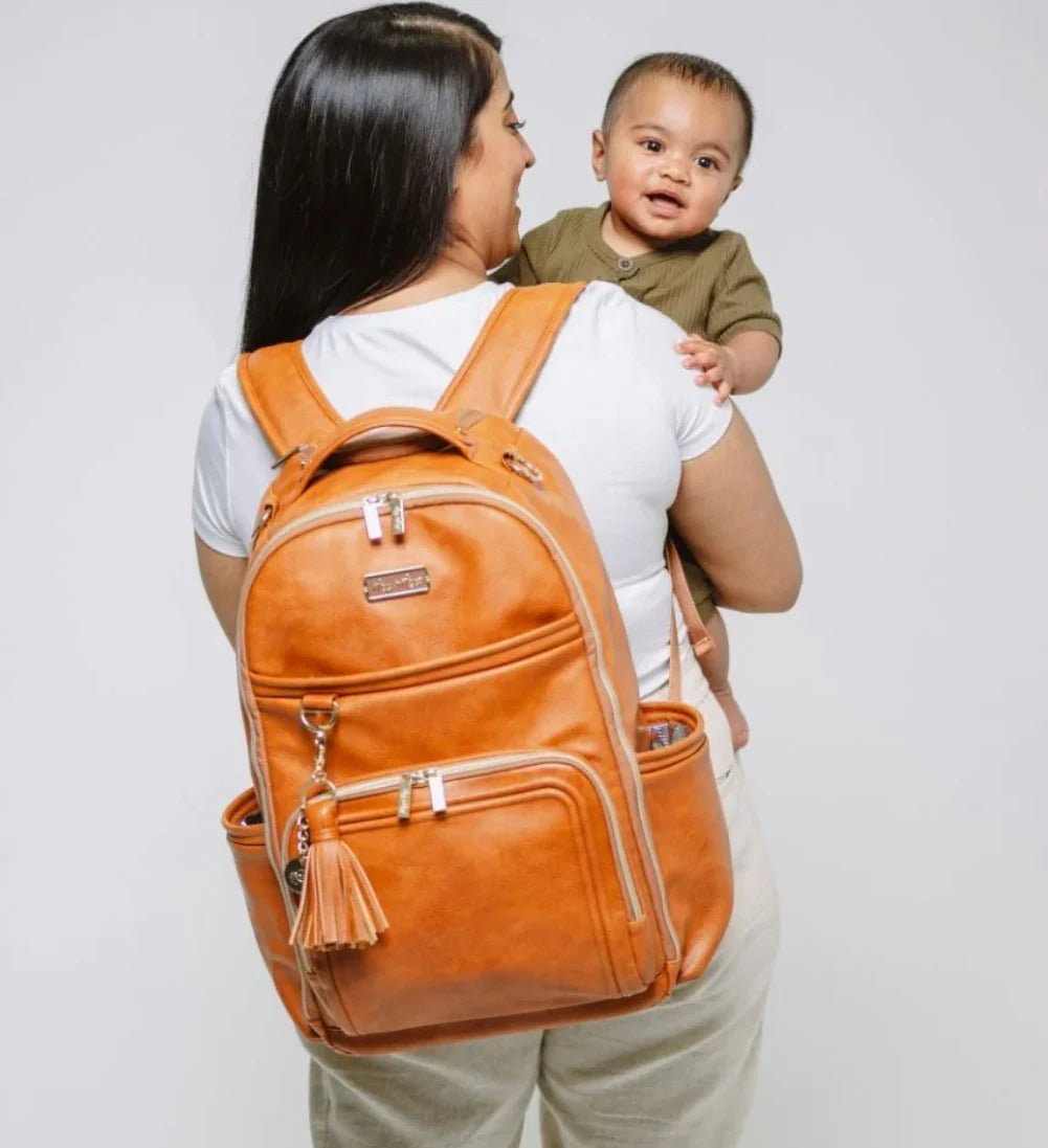 Boss Plus™ Large Diaper Bag Backpack ( Cognac )