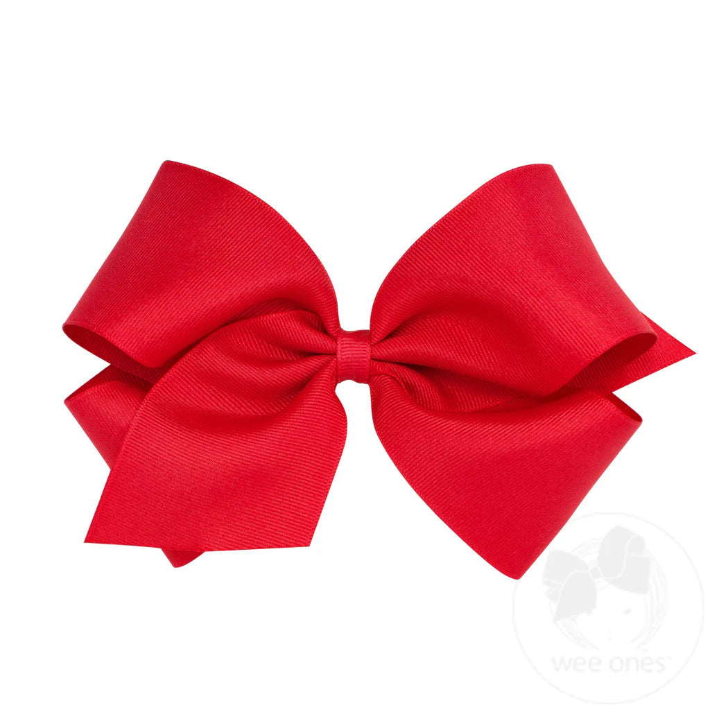 King Classic Grosgrain Hair Bow (Plain Wrap) RED