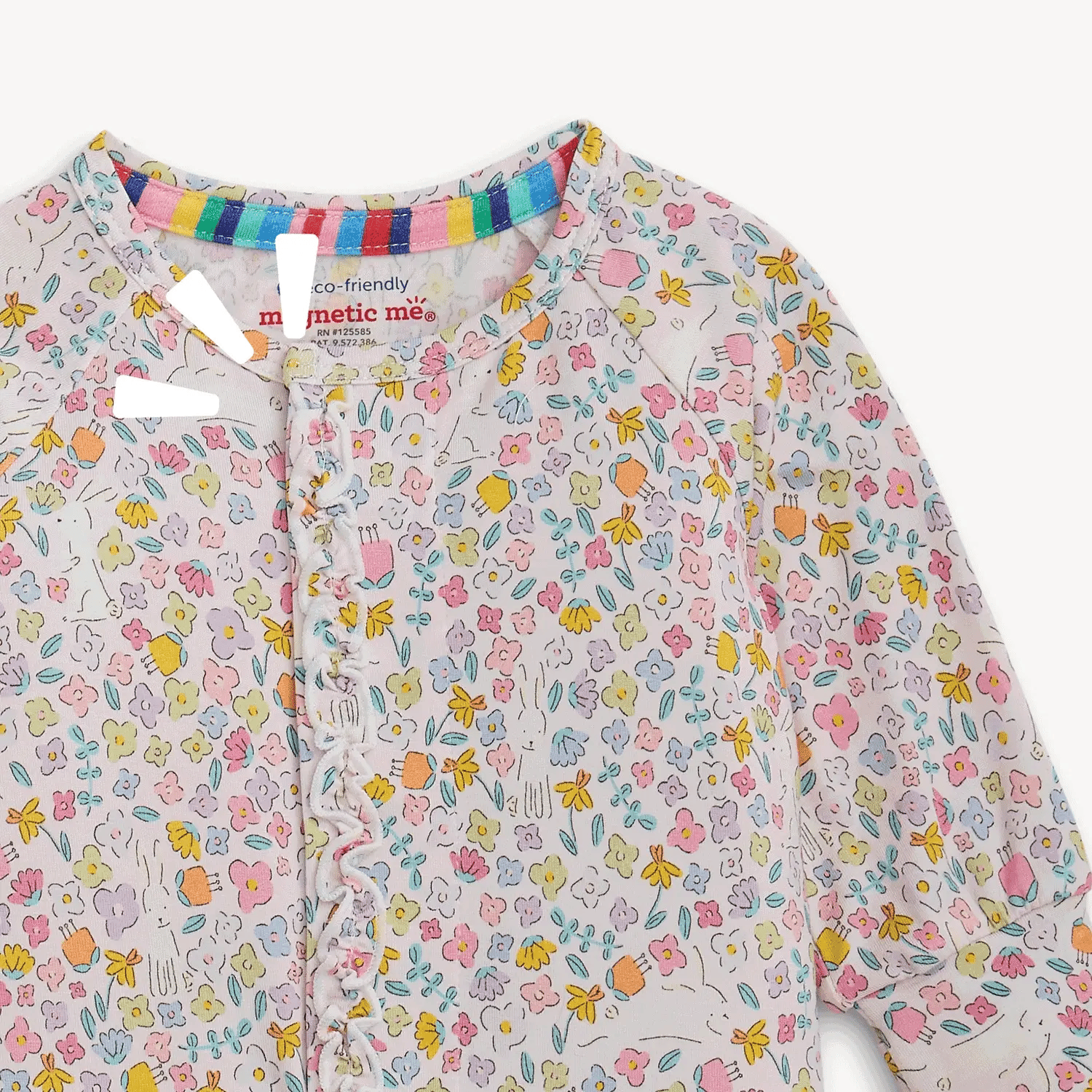 Bunny Blossom Modal Magnetic Ruffle Footie