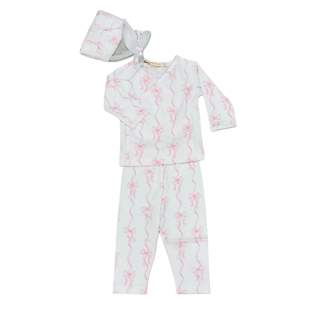 coquette bows printed take me home w/hat set