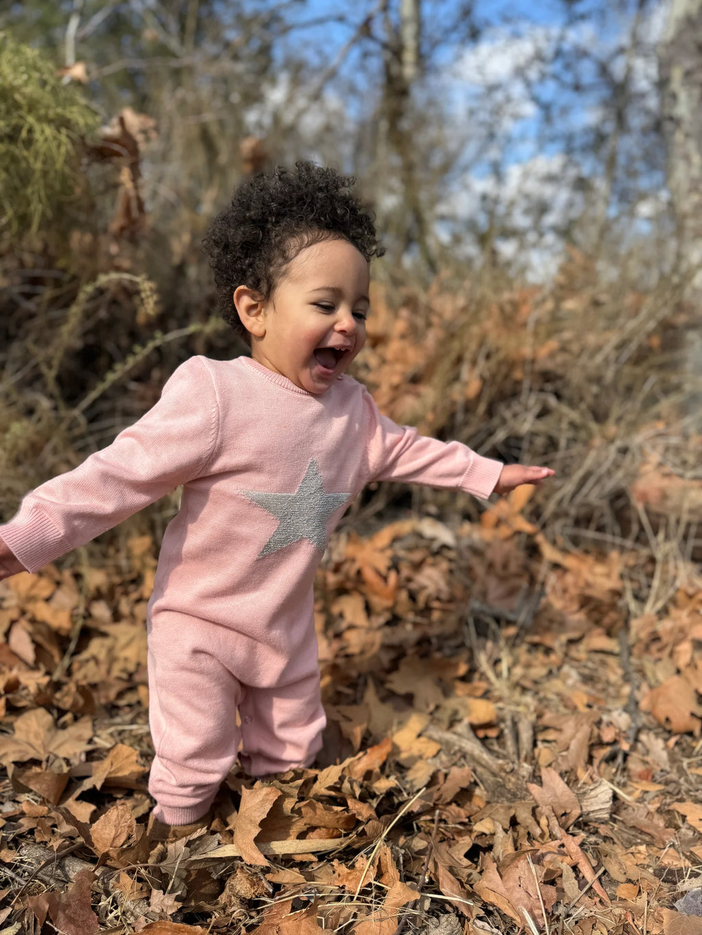 Nora Romper in Pink Star