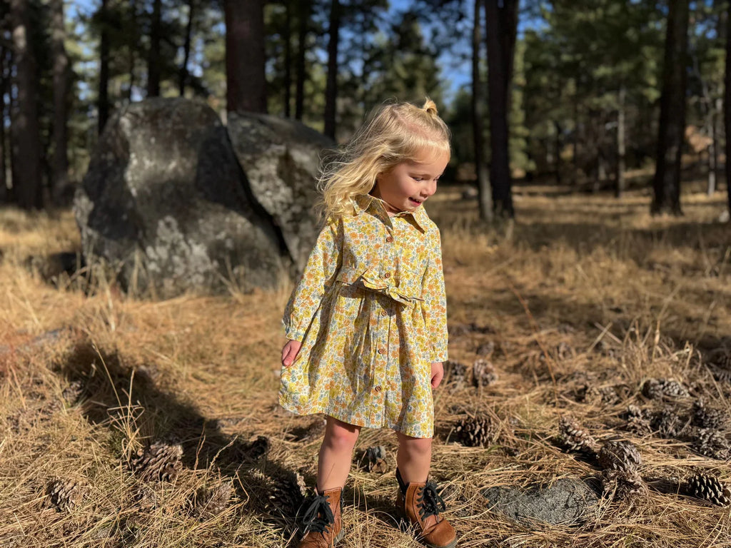 Amy Dress in Gold Meadow