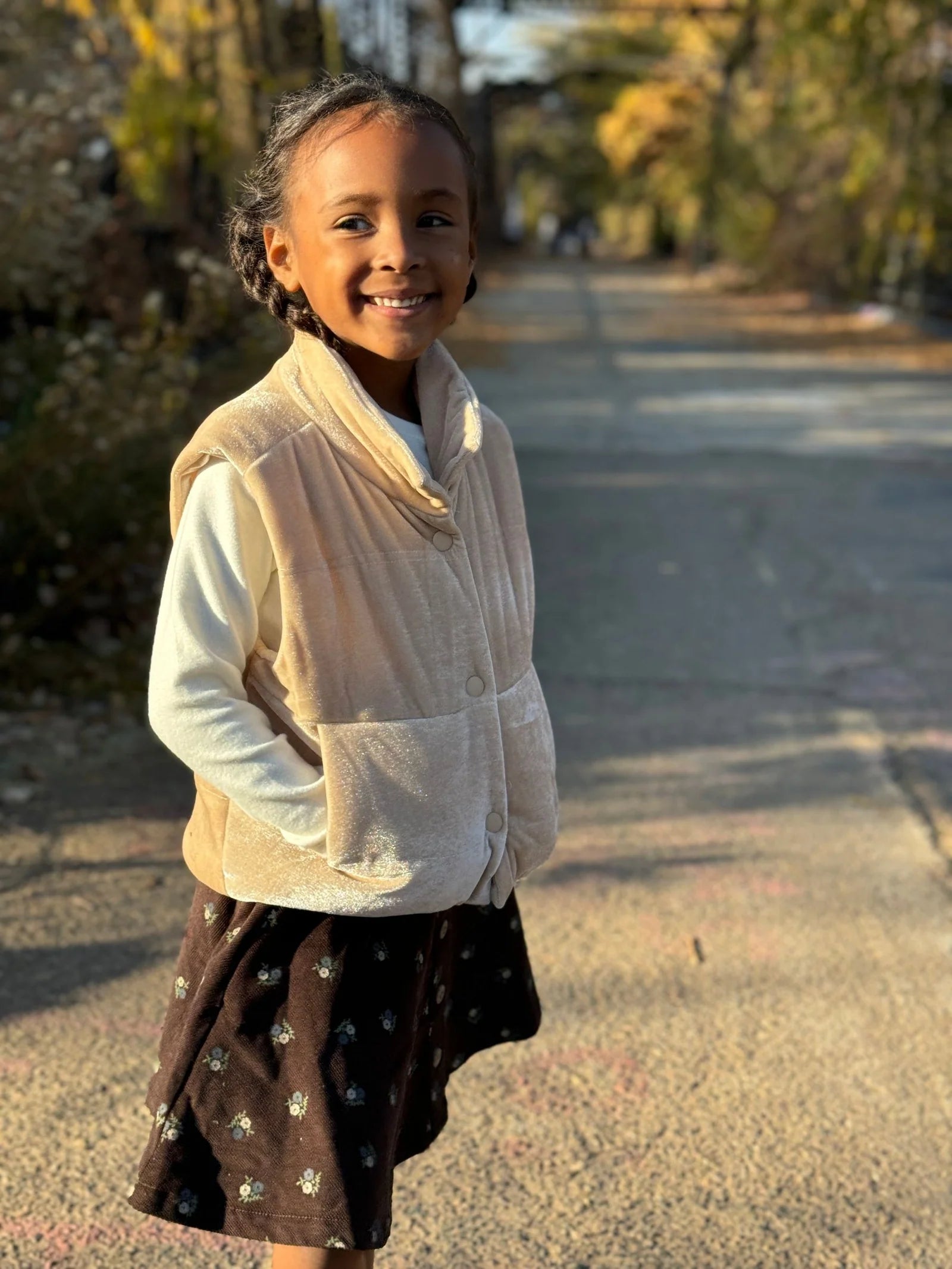 Parker Vest in Champagne Velvet