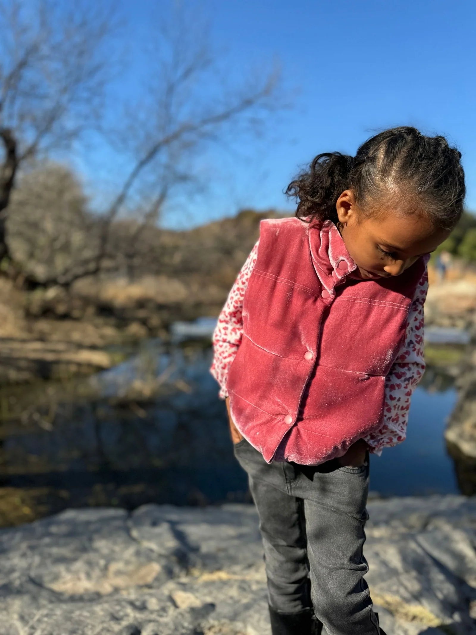 Parker Vest in Rose Velvet