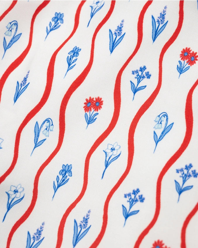 Red White Blue Floral Josie Bubble