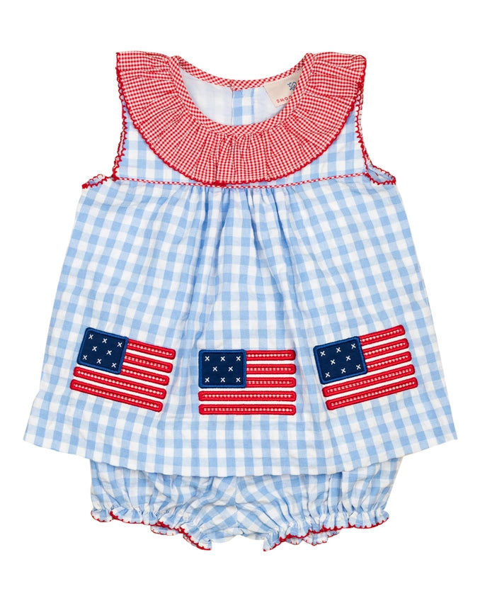 American Flag Applique Bloomer Set