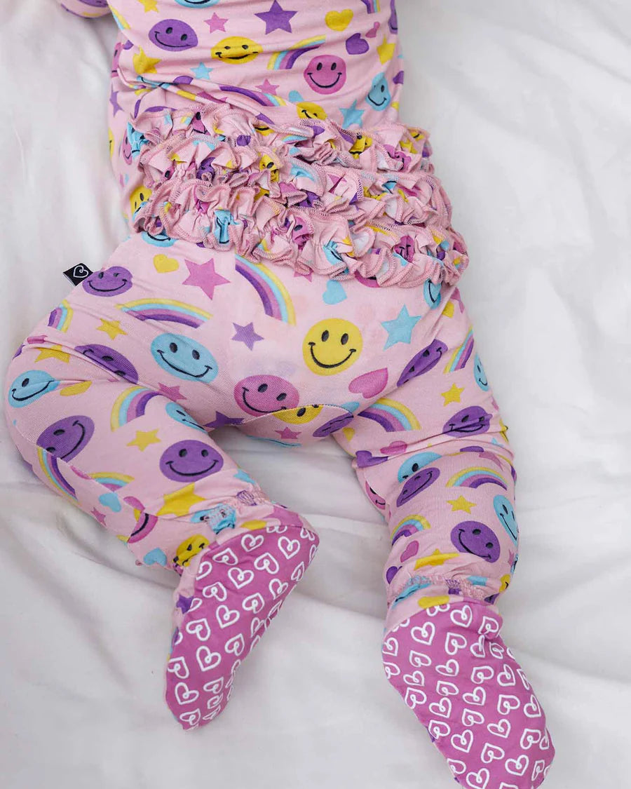 Cora Ruffled Zippered Footie