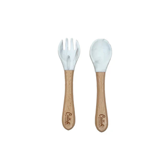 Silicone & Beechwood Toddler Utensil Set