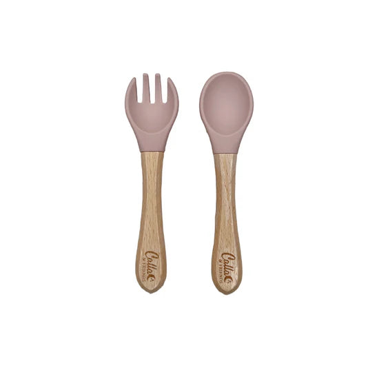 Silicone & Beechwood Toddler Utensil Set