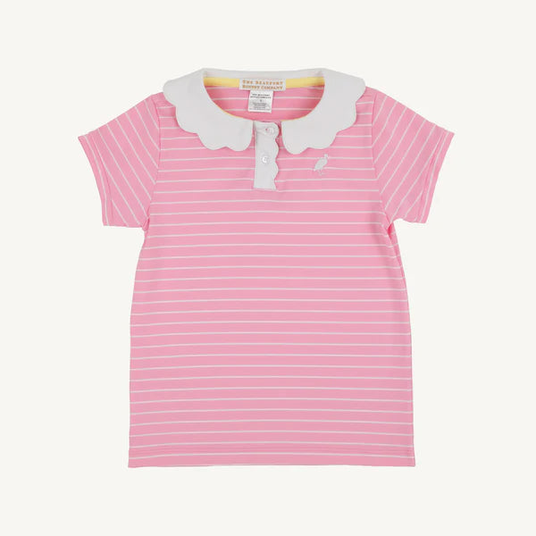 Prepletic™ Preppy Polo -  Pier Party Pink Stripe with Worth Avenue White